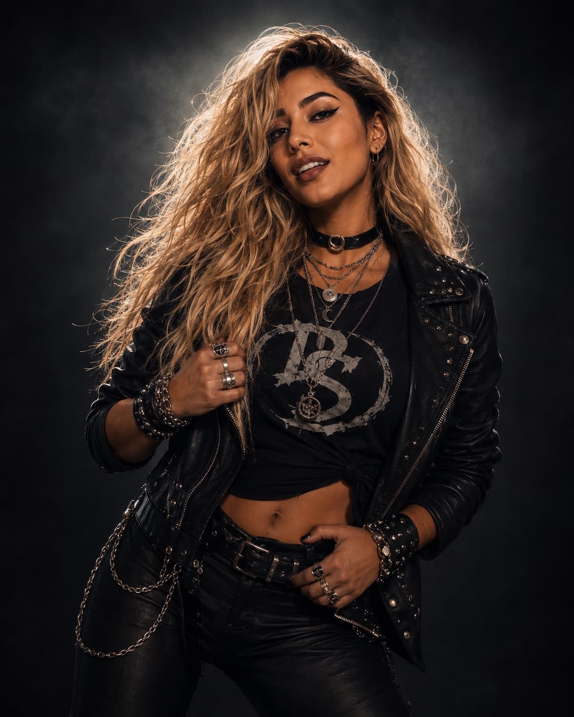 Damali Street in black and gold stagewear